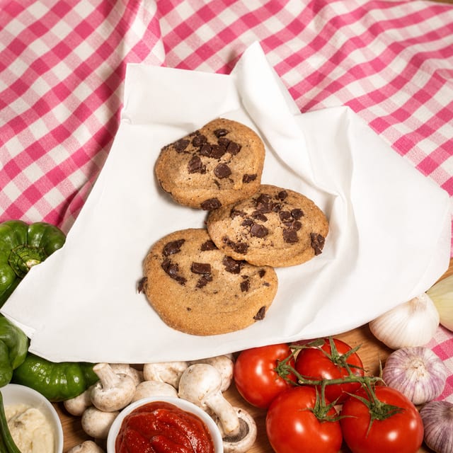 Triple Chocolate Chunk Cookies.