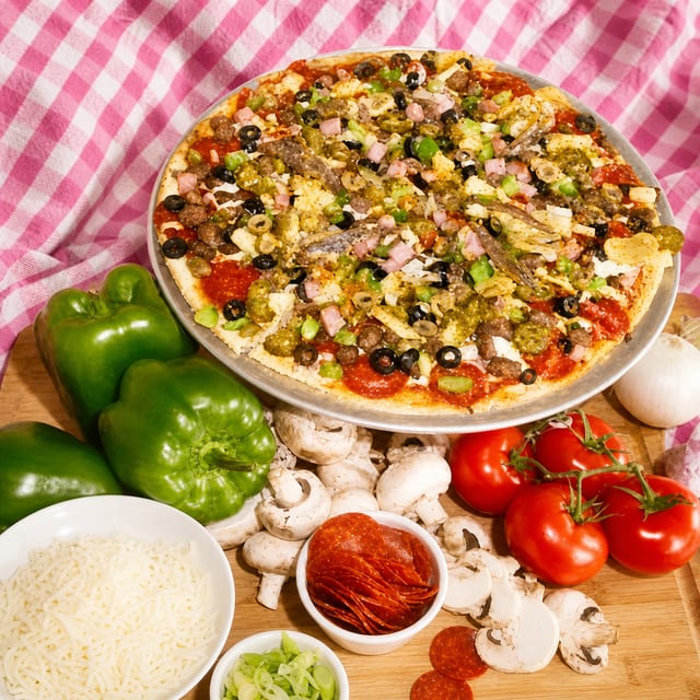 Kitchen Sink Pizza.